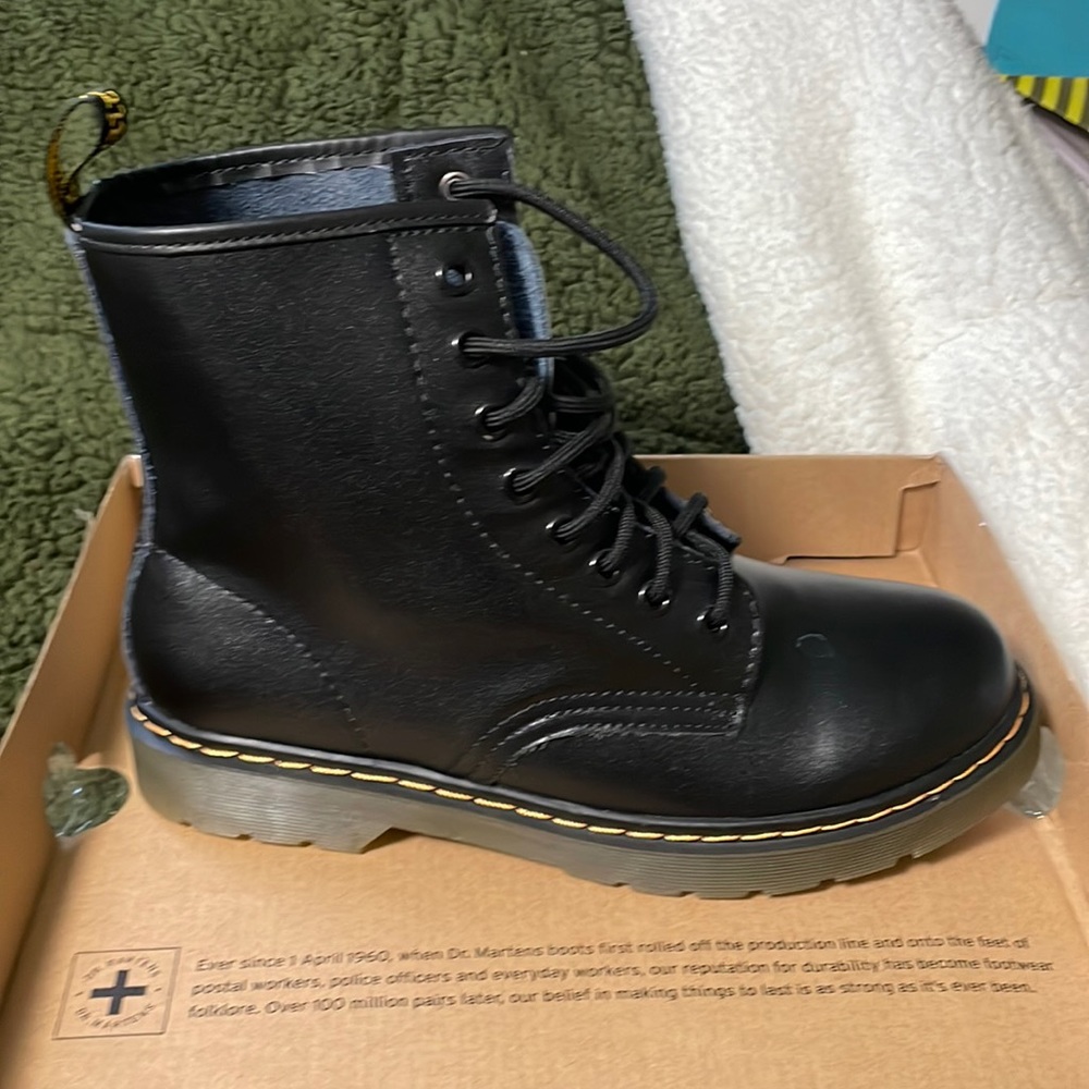 Black combat boots